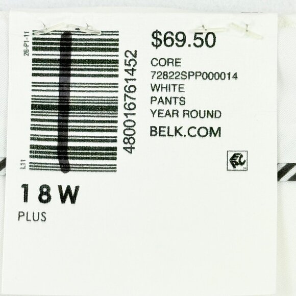 Crown & Ivy Womens White 2-Way Stretch Slim Fit Cary Ankle Pants Plus Sz 18W NWT - Picture 7 of 12